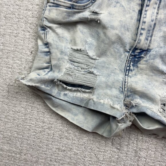 Refuge Denim Miami High Rise Stretch Light wash Cut off Shorts Women’s 7 - Picture 4 of 11